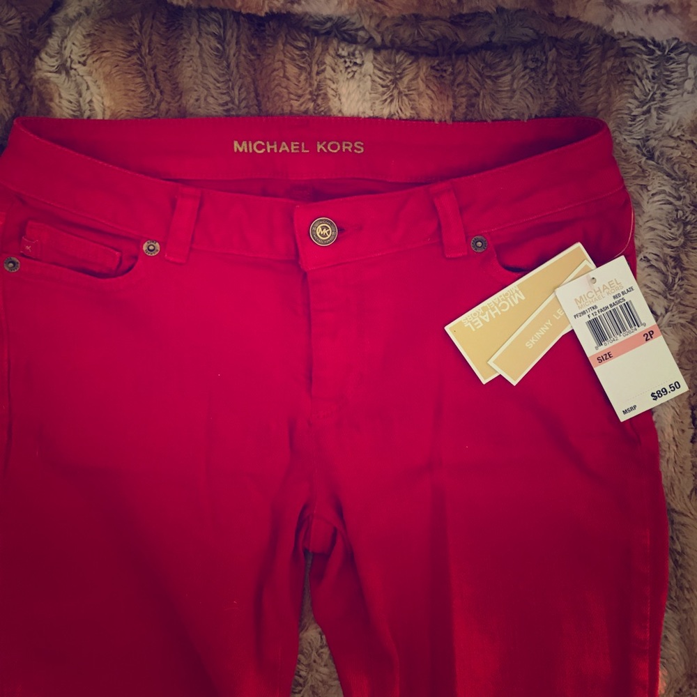 Micheal Kors Red skinny jeans